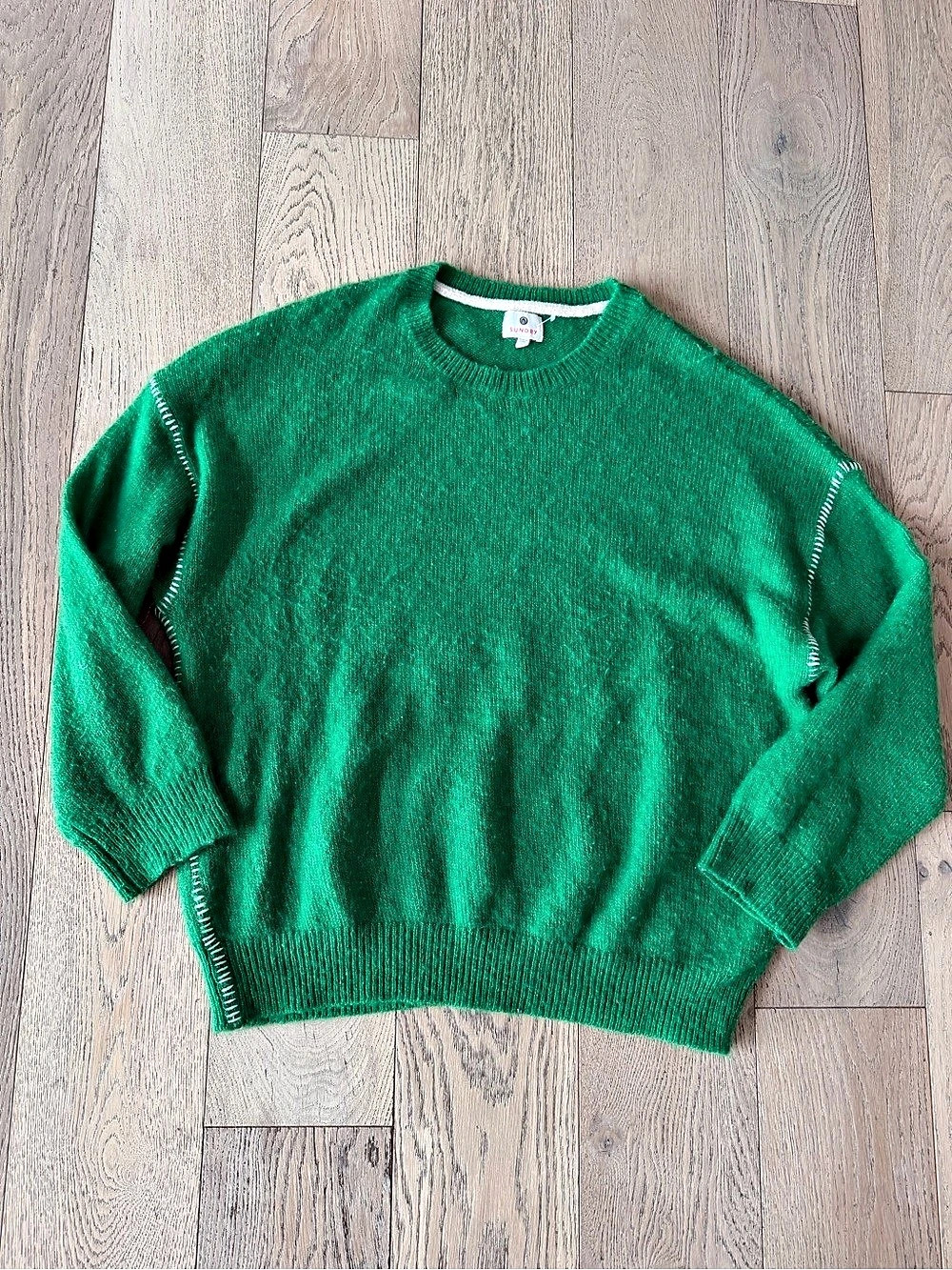 Anthropologie Sundry Whip Stitch Sweater Green Size 3